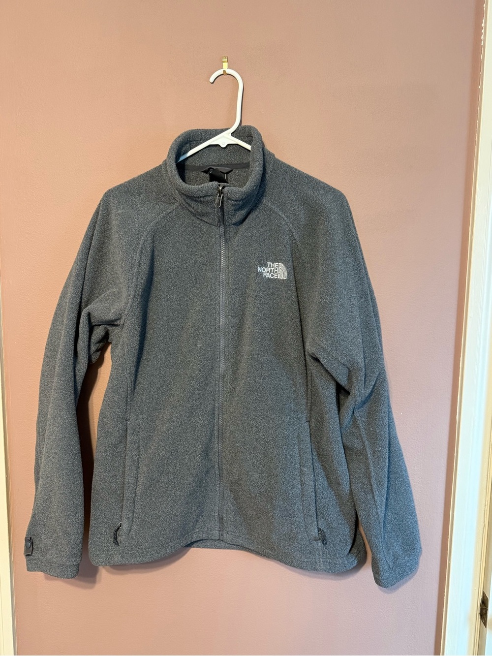 The North Face unisex Charcoal Gray Full-Zip Teddy Fleece Jacket